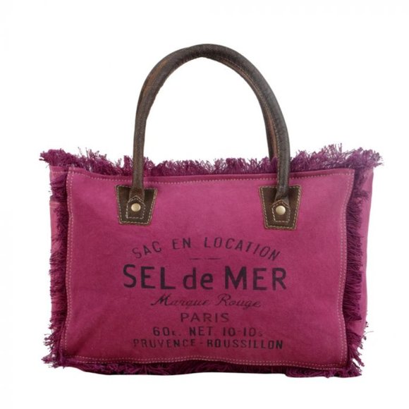 Handbags - NEW Myra At Ease Canvas Leather Small Tote Bag